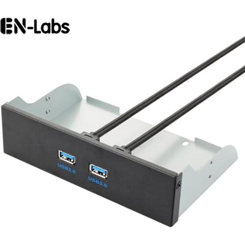En-Labs 2/4/7 Port USB 3.0 5.25" Internal CD-ROM Bay Front Panel Hub,USB 3.0 Type A Female to Motherboard USB 20 pin Splitter