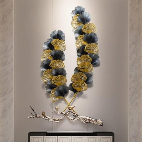 Chinese Ginkgo Leaf background wall Home decor light luxury wall decoration Room decoration accessories Aesthetic room decor