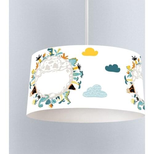 Lamp For Kids Bedrooms Light Chandelier for Living Room Childrens Room White Dinosaur Planet Pattern 1404