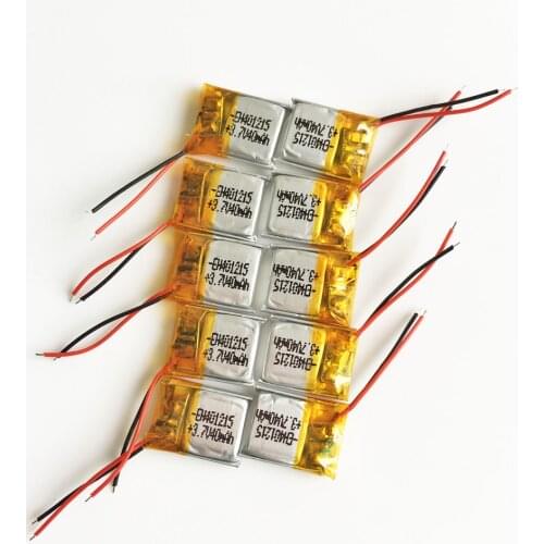 Wholesale 10 pcs 3.7V 40mAh 401215 Lithium Polymer LiPo Rechargeable Battery For Mp3 Mp4 PAD DVD E-book bluetooth speaker LED