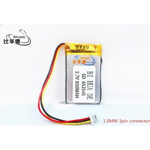 Li-po 3 line lithium polymer core MODEL 652540 Li-Polymer 3.7v 800mah 1.7wh tachograph common rechargeable batteries