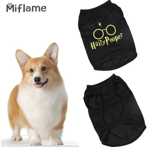 Miflame Summer Dogs Clothes Corgi French Bulldog Clothes Funny Puppy Sleveless Cute Small Dogs Shirts Breathable Pets T-shirts