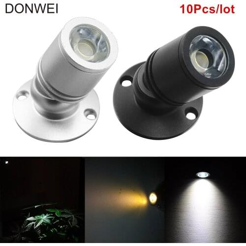 10 Pcs/package Indoor Decoration Mini 1W 1LED Exhibition Cabinet Lamp Ceiling light for Wardrobe Wine Cabinets Warm Cool white