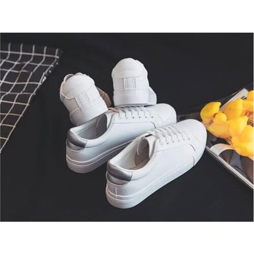 Fashion Shoes Womens Vulcanize Shoes Spring New Casual Classic Solid Color PU Skate Shoes Women Casual White Shoes Sneakers