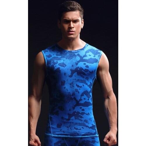 Fashion 2021 spring Summer Active Fitness Camouflage sleeveness joggers skinny sweat bodybuilding exercise vest men Tank Tops