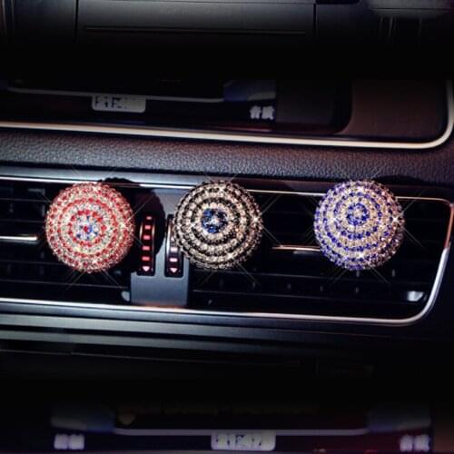 Fashion diamonds car air outlet clip Lemon peach fragrance car air freshener diffuser car decoration accessories car parfum