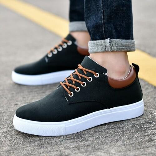 Men Canvas Shoes Spring Autumn Plimsolls Man Casual Shoes Breathable Male Footwear Low Top Big Size Leisure Mans Flats 39-47