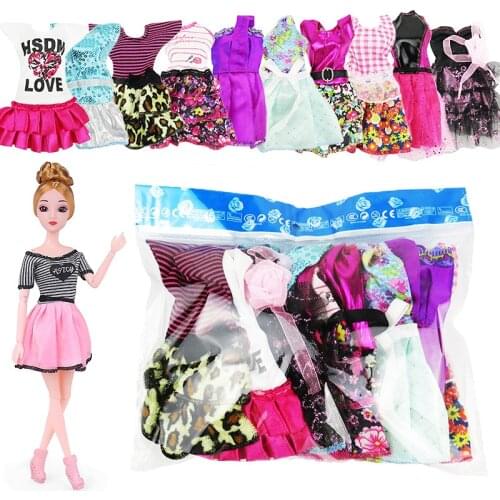 Newest Doll Dress Beautiful Outfit Handmade Party Clothes Top Fashion Skirt For Barbie Noble Doll Best Child Girls'Gift random