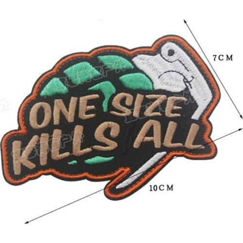 One Size Kills All Embroidery Patch US Army Military Patches badges