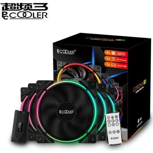 Pccooler 5/Pack 120mm RGB 12V&5V FRGB 4pin PWM Quiet Addressable Fans 12cm Computer Cooling Fan For CPU Cooler Liquid Cooling