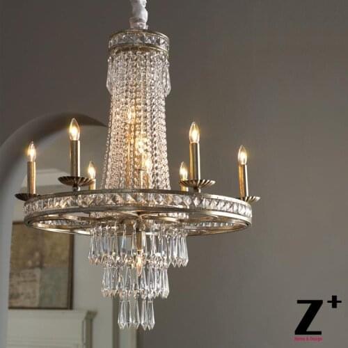 Replica item Camella Chandelier Vintage 19TH C. Rococo Iron & Clear Crystal Round Chandelier Lustre free shippIng