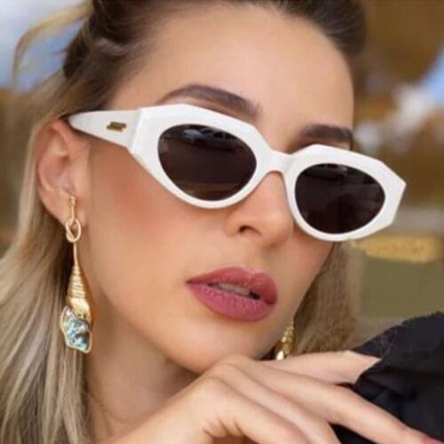 Vintage Cat Eye Small Sunglasses Women Trends 2021 Green Clear Shades Glasses Fashion Brand Designer Sunglasses Female UV400