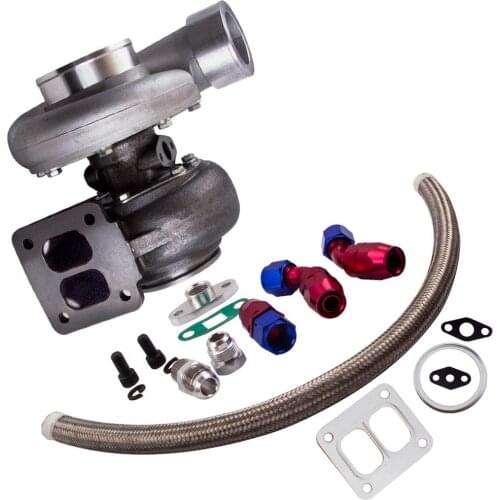 T4 V-BAND Turbolader + Oil Return Line Kit GT45 Turbocharger Compressor Up to 600+HP T4/T66 Universal Turbo turbine