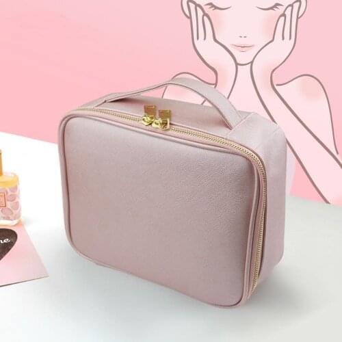 PU Leather Womens Cosmetic Bag Large-capacity Hand-held Case Makeup Storage Multifunctional Potable Container косметичка