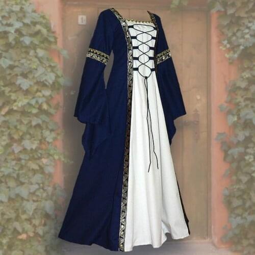 Plus Size 5XL 2021 Spring Autumn Women Patchwork Long Dress Bat Sleeve Floral Dress Vintage Dress Female Navy Blue Loose Dress