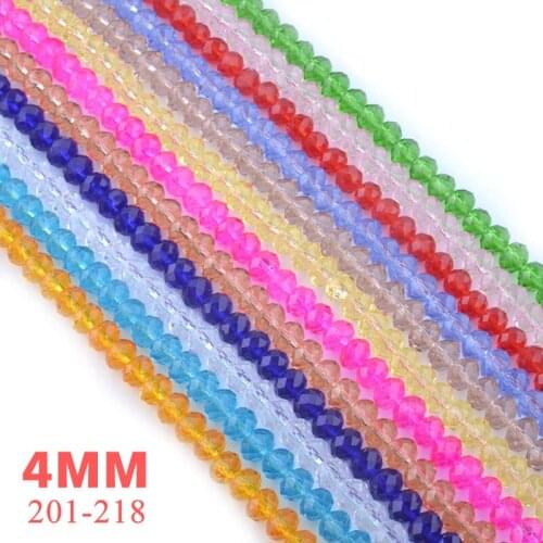 Top Quality 100pcs loose glass crystal bicone spacer beads 4mm Clear Black Green Blue U pick Colors #201-218