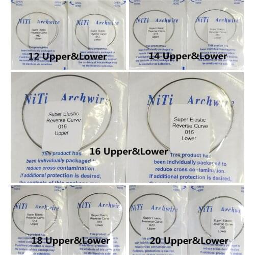 100Pcs Dental Arch Wires Reverse Curve Round Super Elastic Archwire Brackets Nit