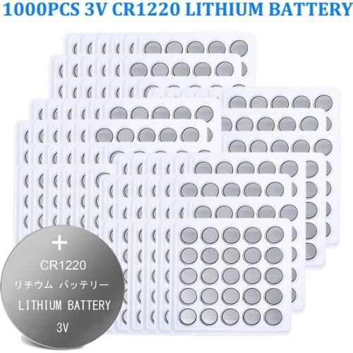 1000pcs CR1220 Button Batteries DL1220 BR1220 LM1220 Cell Coin Lithium Battery 3V CR 1220 For Watch Electronic Toy Remote
