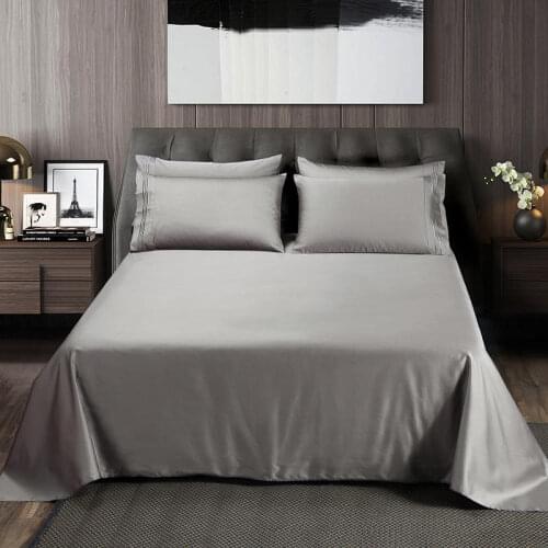 2020 new products 60 Count long staple cotton Bed cover Fitted Sheet Pillowcases 2/3 pcs Solid color Luxury Bedding