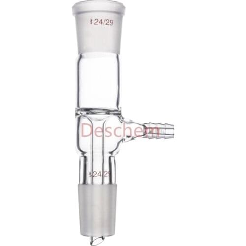 24/29,Glass Straight Vacuum Take-off Adapter,Gas Inlet Adapter,Lab Glassware
