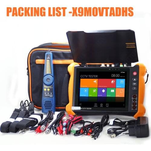X9MOVTADHS 8inch Touch Screen CCTV Analog Video HD 1080P IP Camera Wifi Tester POE UTP 5MP AHD 8MP CVI 8MP TVI camera tester