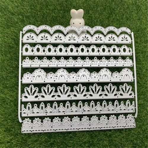 8pcs/lot Lace Hollow Metal Cutting Dies Stencils for DIY Scrapbooking Album Paper Card Decorative Craft Embossing Die Cuts