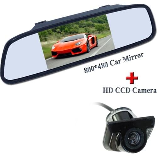 5" car mirror monitor+Shock-proof universal car reversing camera for peugeot for renault for Volkswagen/ Mitsubishi and so on