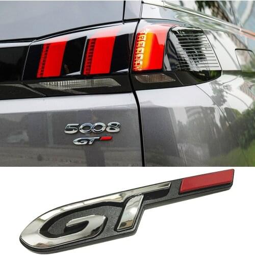 Car Side Fender Trunk GT Logo Badge Sticker For Citroen Peugeot 5008 307 308 407 207 206 4008 C2 C3 C4 C5 Berlingo Accessorie