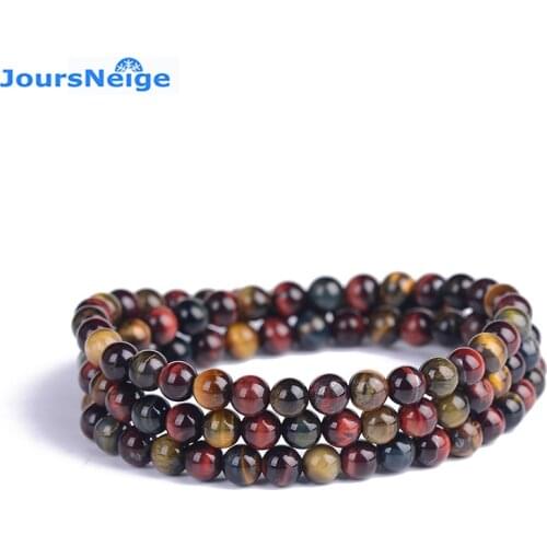 Wholesale JoursNeige Color Tiger Eye Natural Stone Bracelets 6mm Beads Crystal Bracelet for Men Women Lucky Bracelet Jewelry