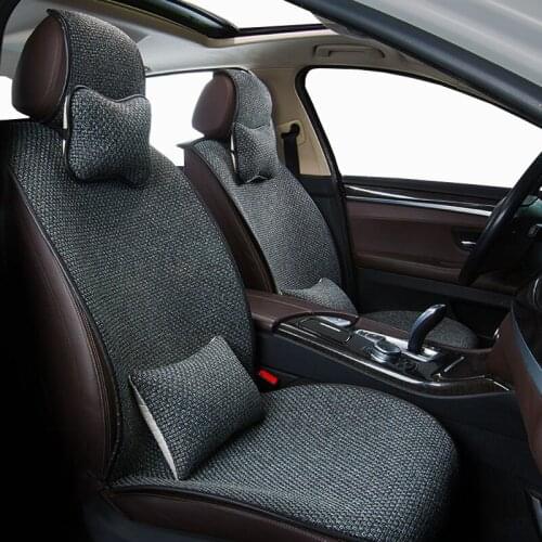 Only front Flax Car seat cover for Toyota avensis t25 camry 40 wish aqua aygo corolla e150 fortuner prius 20 chr venza premio