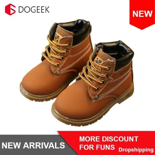 DoGeek Spring Autumn Winter Children Sneakers Boy Martin Boots Kids Shoes Child Snow Shoes Boots Warm Casual Boys Plush Fashion