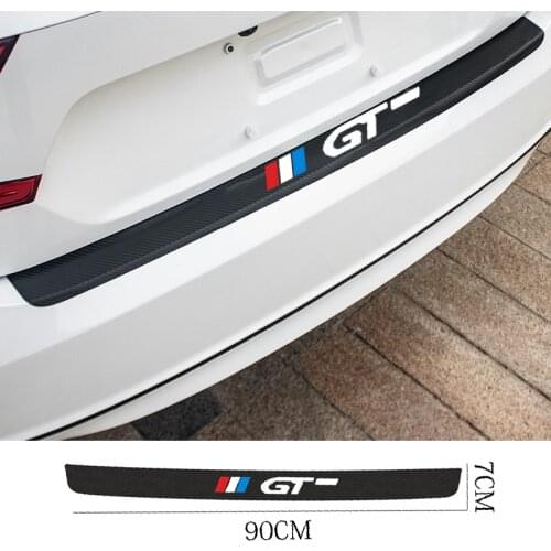 For Peugeot 3008 GT 308 4008 5008 508 Accessories Carbon Fiber Car Rear Bumper Trunk Guard Plate Film Protected Leather Stickers