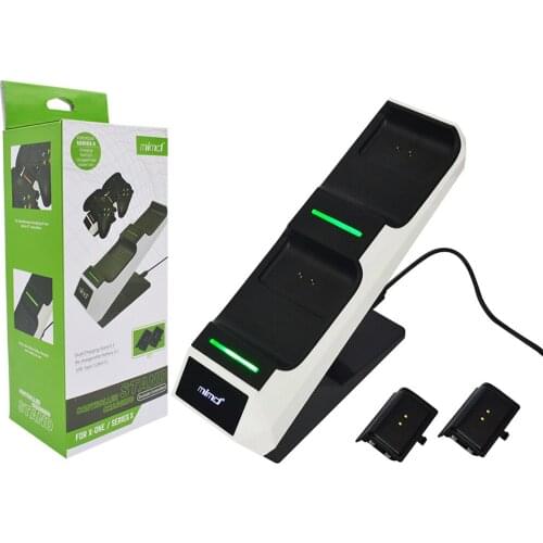 Dual Charging Station Charger Dock Stand +2 Rechargeable Batteries Battery USB Cable for XboxOne Series S X Wireless Controller