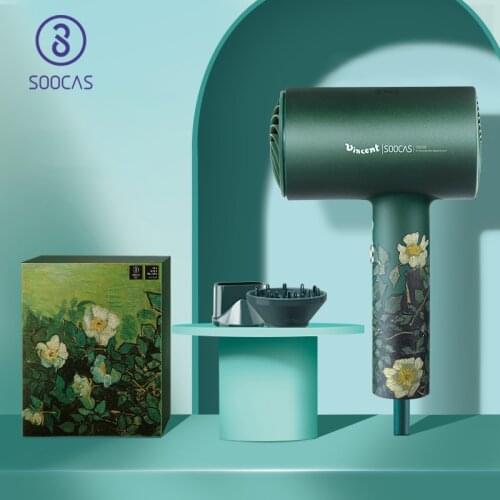 SOOCAS H5 Green Anion Hair Dryer soocas 1800W Professional Blow Dryer Powerful Electric Dryer With converter