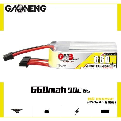 Gaoneng GNB 530mAh 2S 7.6V 3S 11.4V 4S 15.2V 6S 22.8V 90C/180C Light Weight LiHV Battery XT30 Plug for FPV Drone RC Helis Parts