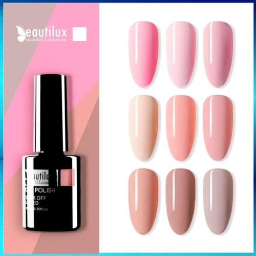 Beautilux 1pc Natural Elegant Light Pink Rose Skin Color Gel Nail Polish Soak Off UV LED Gels Polish Nail Art Lacquer 10ml