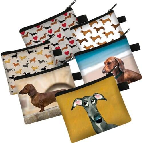 Cute Dachshund Dog Coin Purses Girls Cute Pet Animal Wallet Ladies Clutch Change Purse Female Mini Money Bag Zipper Storage