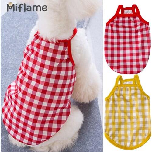 Miflame Summer Dog Shirt Small Dogs Clothing Spitz Chihuahua Pliad Puppy Sleeveless Soft Dog Girls Clothes Cute Pets T-shirts