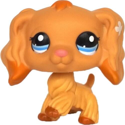 LPS CAT Rare animal pet shop toys cocker spaniel light brown doga with caramel tan long hair ear Christmas gift toys