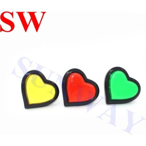 10 Pcs Newest Heart-Shaped Microswitch LED Push Button With Light For Arcade Game Machine
