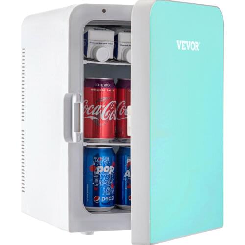 VEVOR 15L Cute Mini Fridge with Freezer 12V Small Car Refrigerator Portable Can Cooler for Room Home Office Dormitory Hotel Trip