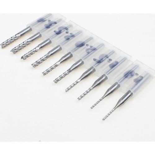 1.0mm, 1.5mm, 2.0mm, 2.5mm, 3.0mm Mini PCB Carbide Tools, CNC Cutting Bits, Milling Cutters Kit for Engraving Milling Machine