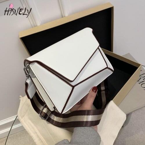 Fashion Leather Shoulder Crossbody Bags for Women 2021 New Quality Wide Shoulder Strap Luxury Designer Small Square Bag Sac