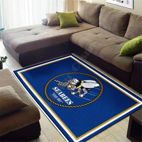Navy Seabee Area Rug 3D All Over Printed Non-slip Mat Dining Room Living Room Soft Bedroom Carpet 01