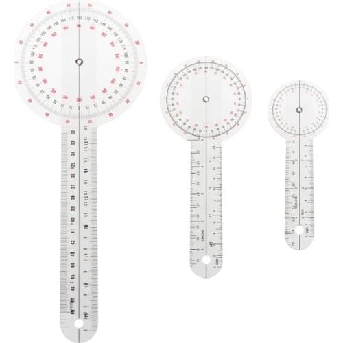 2021 New 3Pcs/Set Physio Goniometer Angle Protractor Inch Ruler Joint Bend Measure Clear