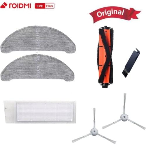 Original Xiaomi Roidmi Eve Plus Robot Vacuum Cleaner Mop Cloths Dust Bag Hepa Filter Side Brush Rolling Brush Accessories
