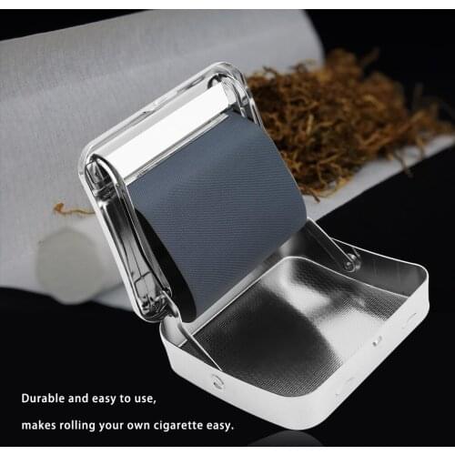 Suit 70mm Papers Metal Automatic Cigarette Tobacco Roller Rolling Machine Case Rolling Machine Box rolling paper cigarette case