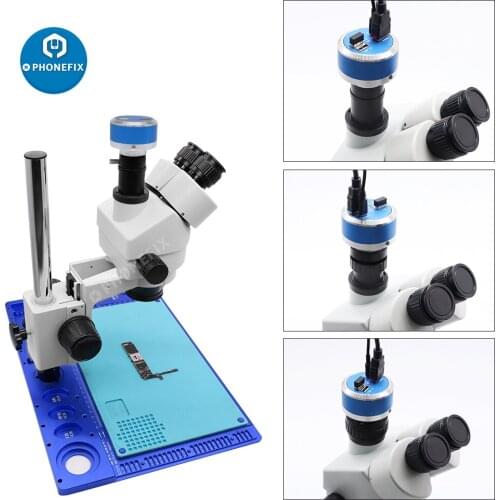 1080P Full HD 4K 2MP Industrial Digital Trinocular Microscope Camera for Cell Phone PCB Repair U Disk Storage Microscope Camera