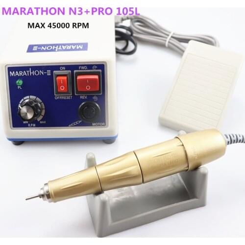 Hand Grinder Power Handpiece Micromotor for Dental Lab N3 Marathon Polishing Micromotor + Handpiece 45K rpm 105L handle
