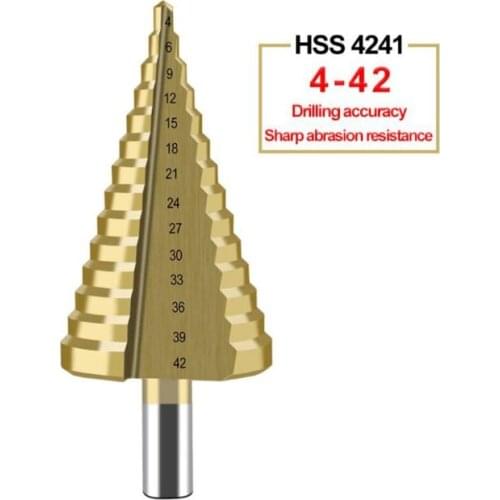 4-42mm HSS Titanium Coated Step Drill Bit Drilling Power Tool for Metal Wooden 2020
